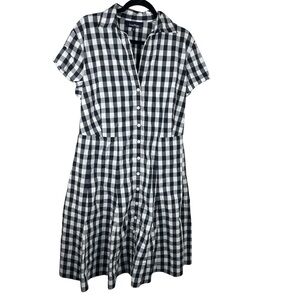 Evan-Picone Dress size 20W black white gingham style garden party cottagecore